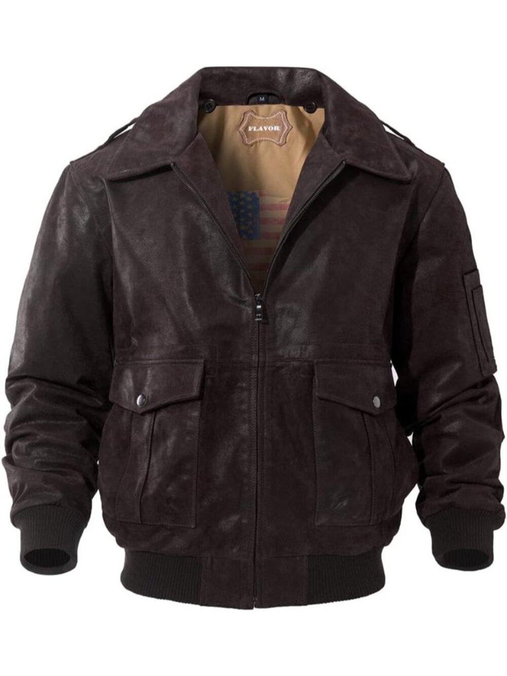 Men's Dark Brown Leather Flight Bomber Jacket Air Force Aviator